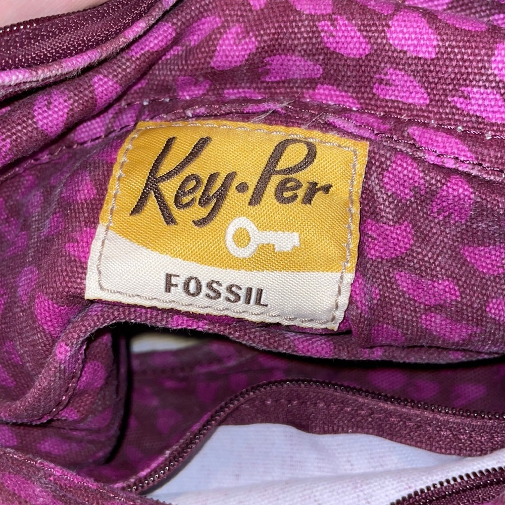 Fossil Key Per Coated Canvas Print Crossbody Shou… - image 4